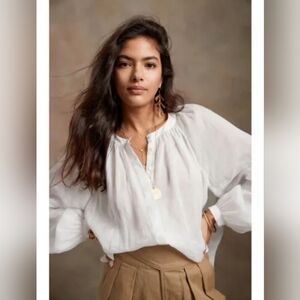 Banana Republic Ramie Balloon Sleeve Blouse